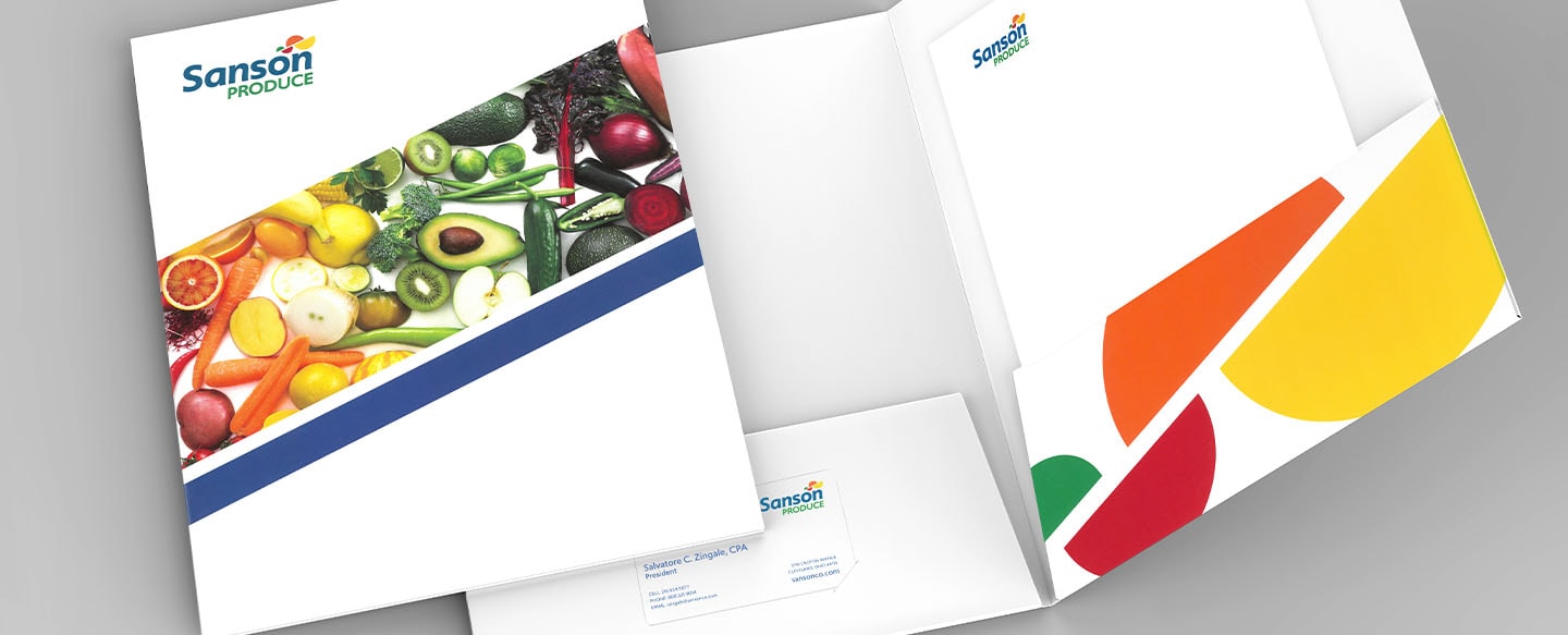 Sanson Produce branded folder