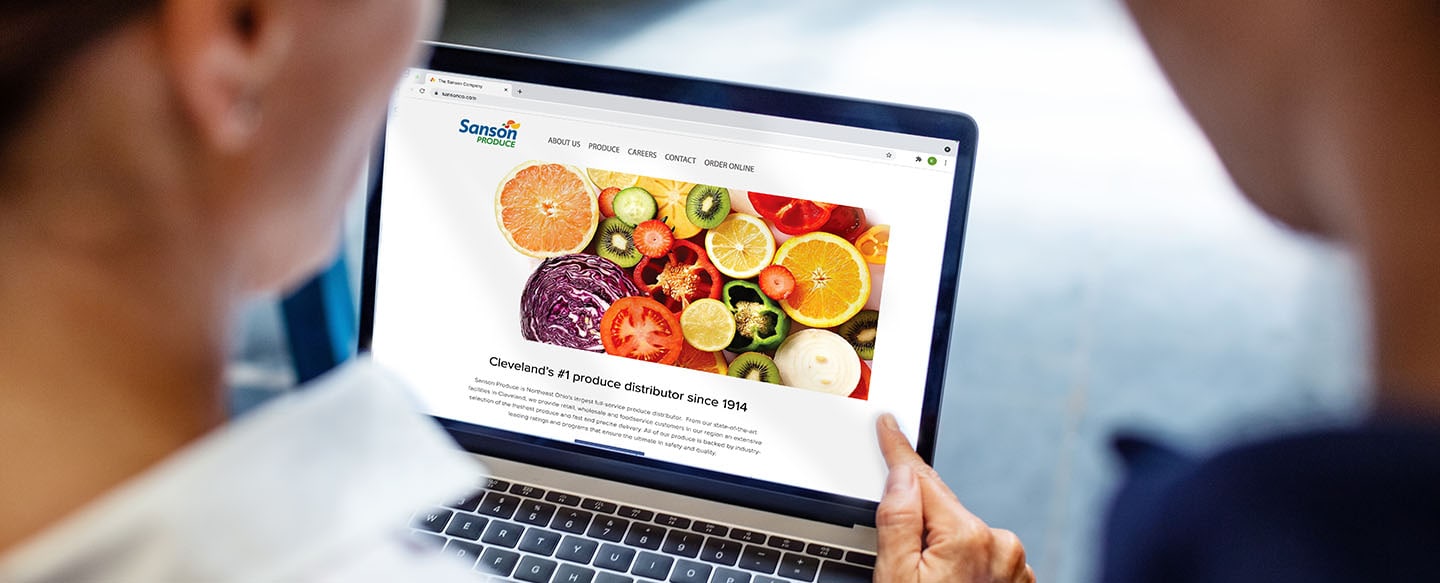 Sanson Produce website with refreshed brand