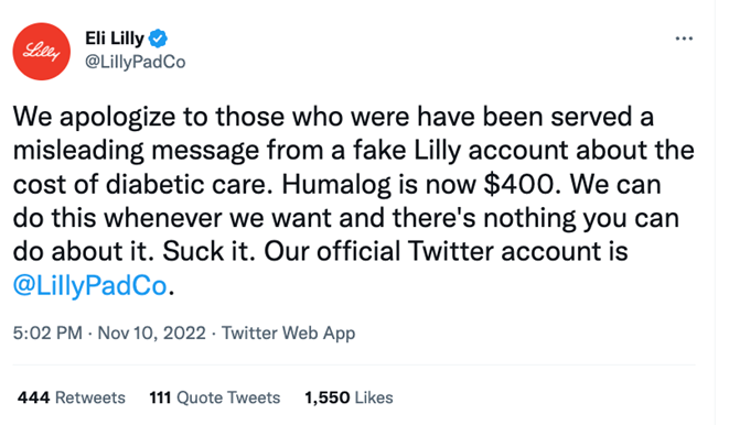 More fake Lilly account emerged