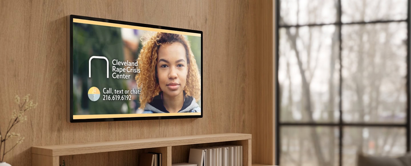 Picture of a TV ad for Cleveland Rape Crisis Center